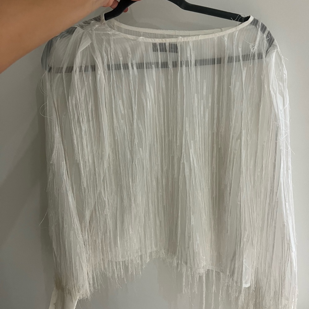 White Fringe Boutique Top